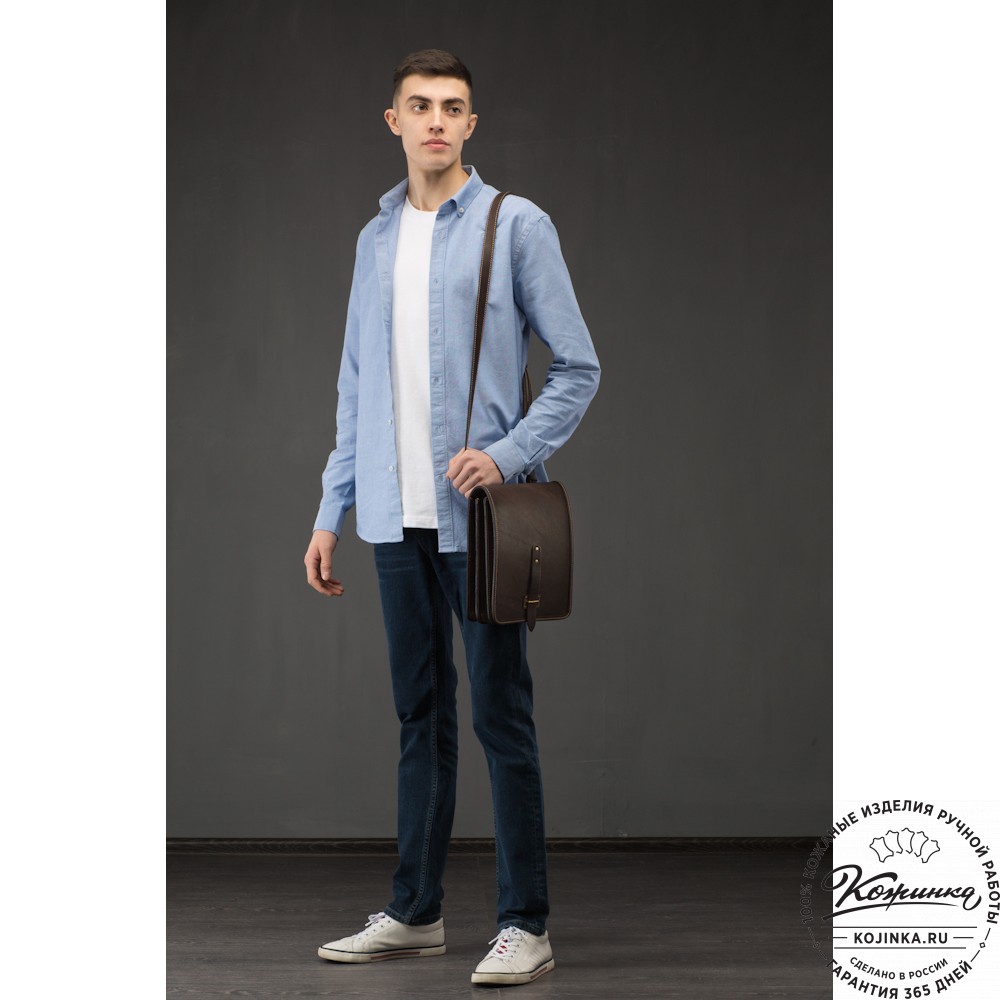 Кожаная сумка "Макар" (чёрная)